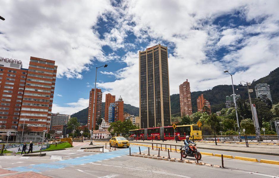Vibrant Street Scene in Downtown Bogota Colombia